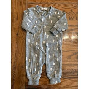 Miles The Label Grey Geometric Print Full Zip Playsuit One Piece Size 0-3 Months